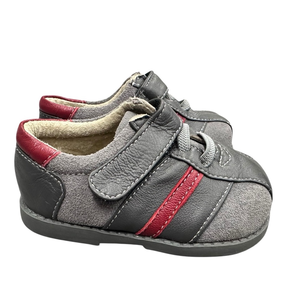 See Kai Run Emilio Shoes Gray Red Velcro Size 4